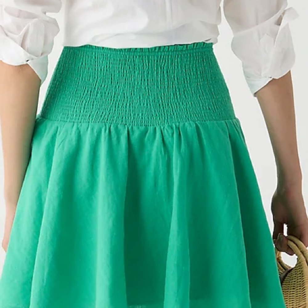 J Crew Smocked-Waist Line Mini Skirt